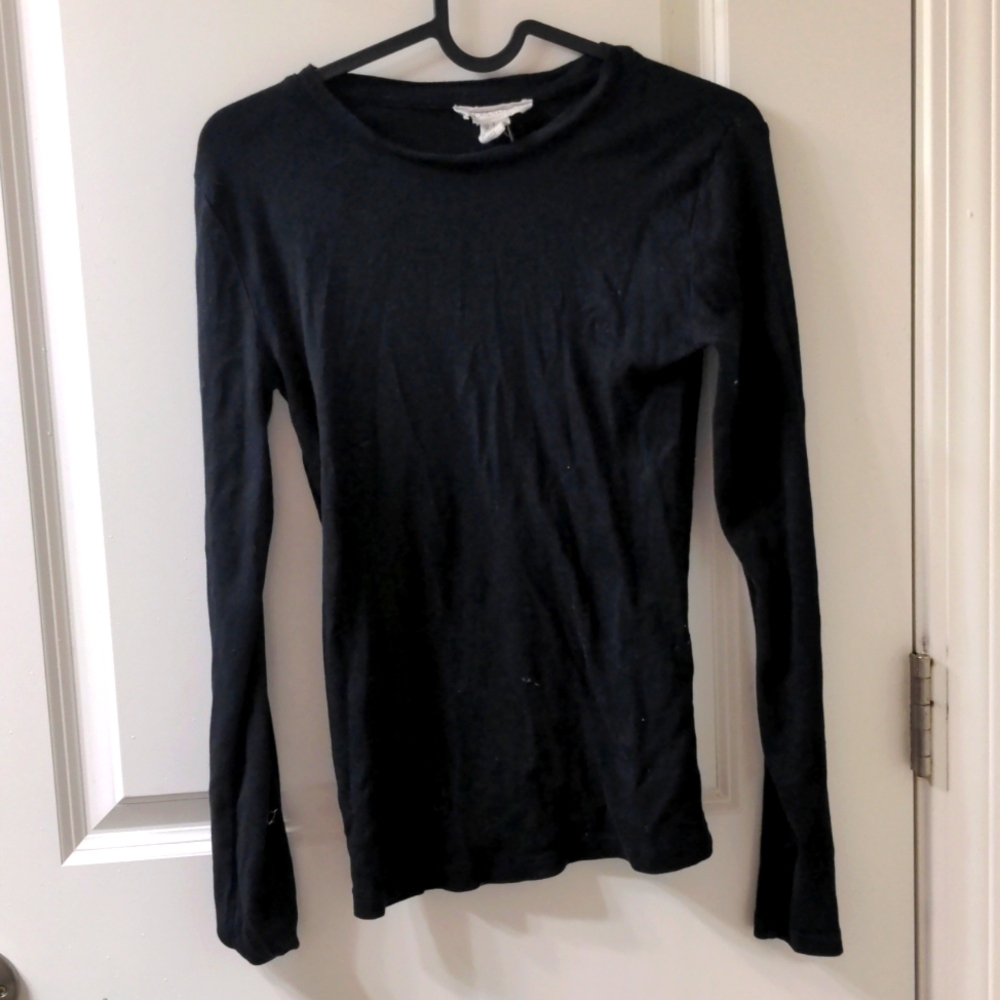 Forever 21 Long Sleeve Black Work Uniform T-Shirt Neutral Server Women's Size SM